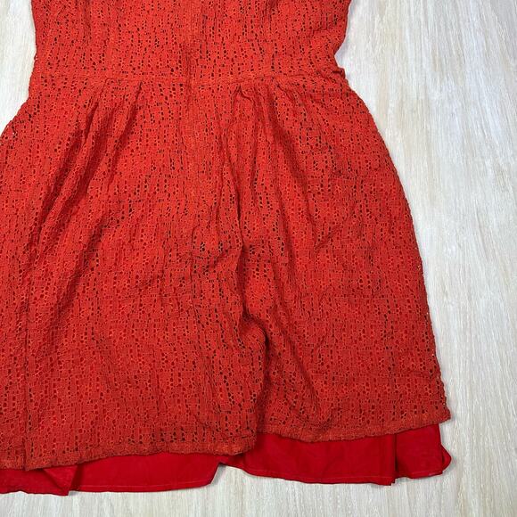 Uttam Boutique Eyelet Lace Sleeveless Mini Casual Everyday Summer Dress 10/12 - Picture 10 of 16